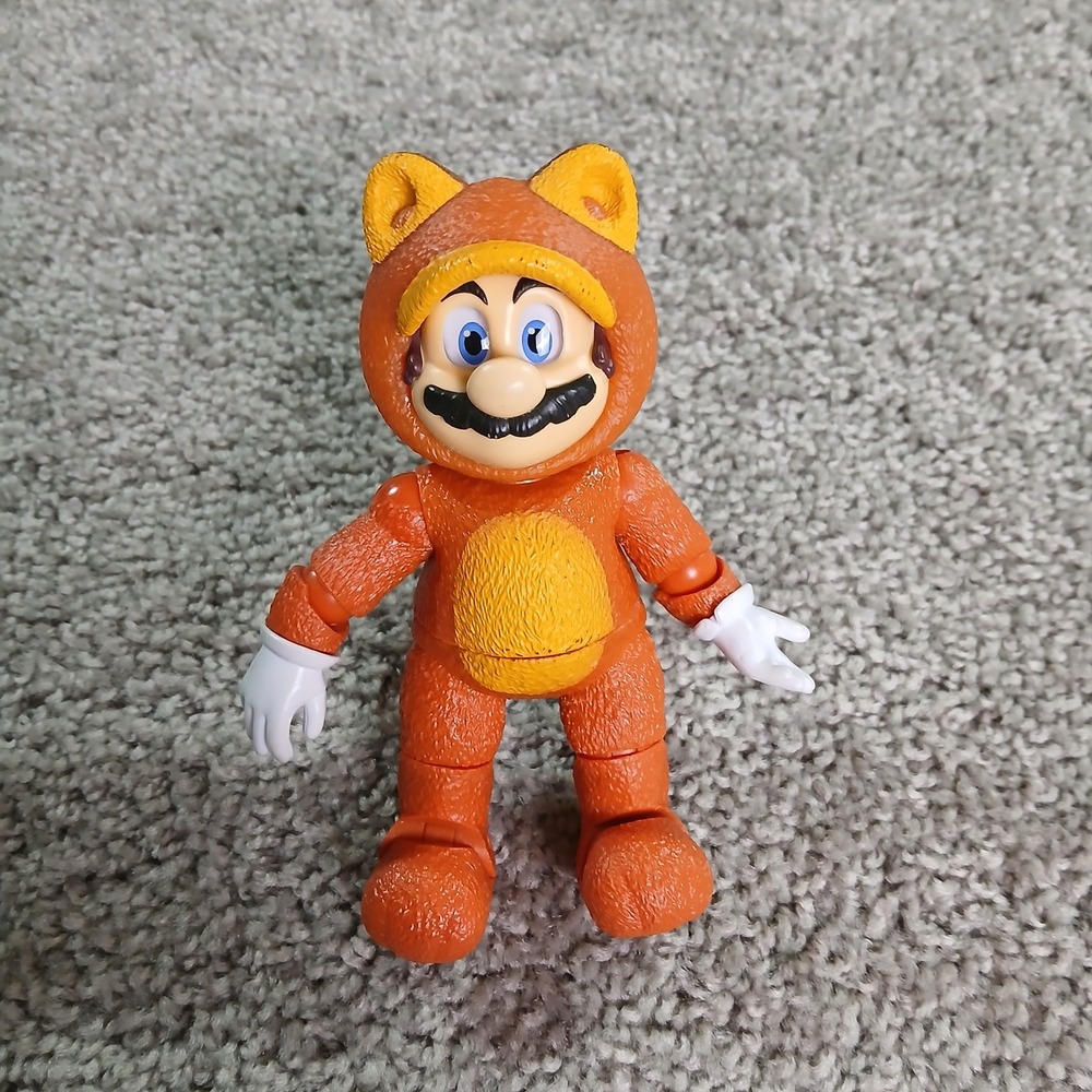 Nintendo Jakks Pacific Super Mario Tanooki Mario Action Figure Orange
